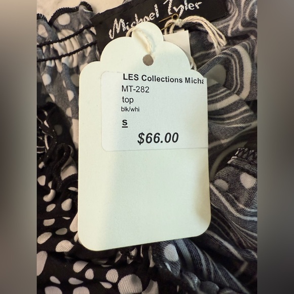 Michael Tyler Babydoll Retro Y2K Style Black and White Geometric Circles- Small - Picture 7 of 7